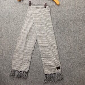 Alpaca Scarf Gray Peruvian Diamond Artisan Winter Fringe Warm ARTESANIAS 7x56